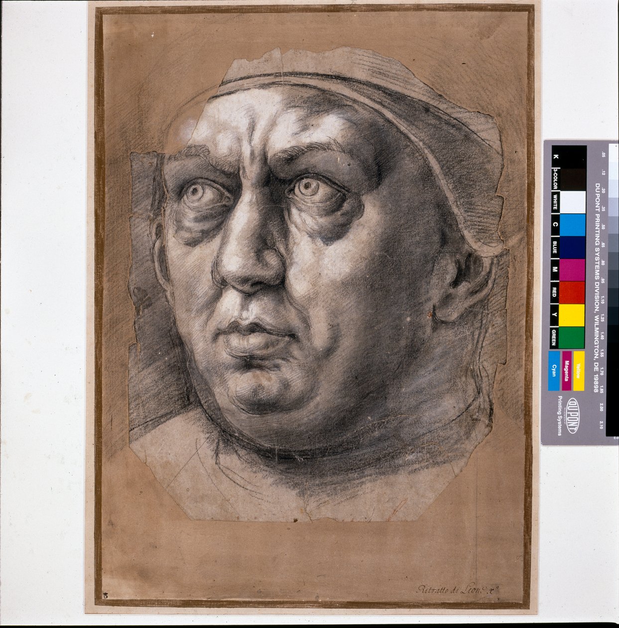 教皇利奥十世（纸上黑色粉笔画） 作者 拉斐尔 (1483 1520)
