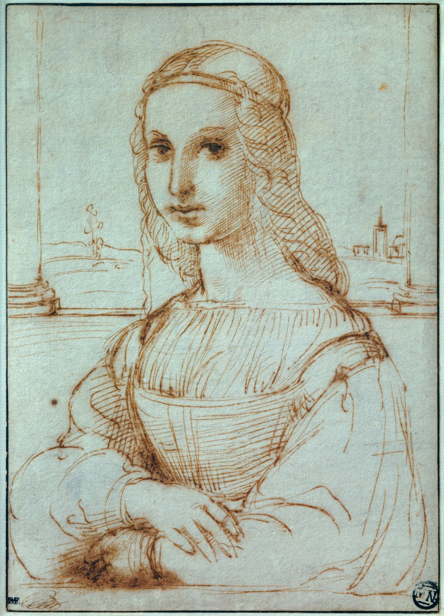 Raffaello Sanzio dit Raphael (1483-1520) 1504 年巴黎卢浮宫博物馆的佛罗伦萨夫人肖像画 作者 拉斐尔