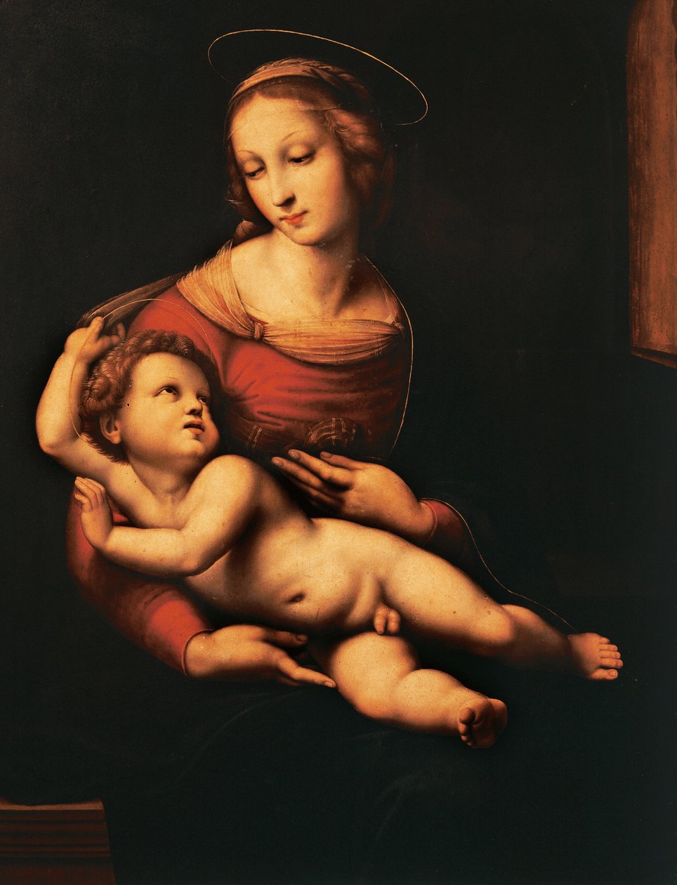 布里奇沃特圣母（圣母与圣子），Raphael Sanzio（1483-1520），布面油画，81x56 厘米 作者 拉斐尔 (1483 1520)