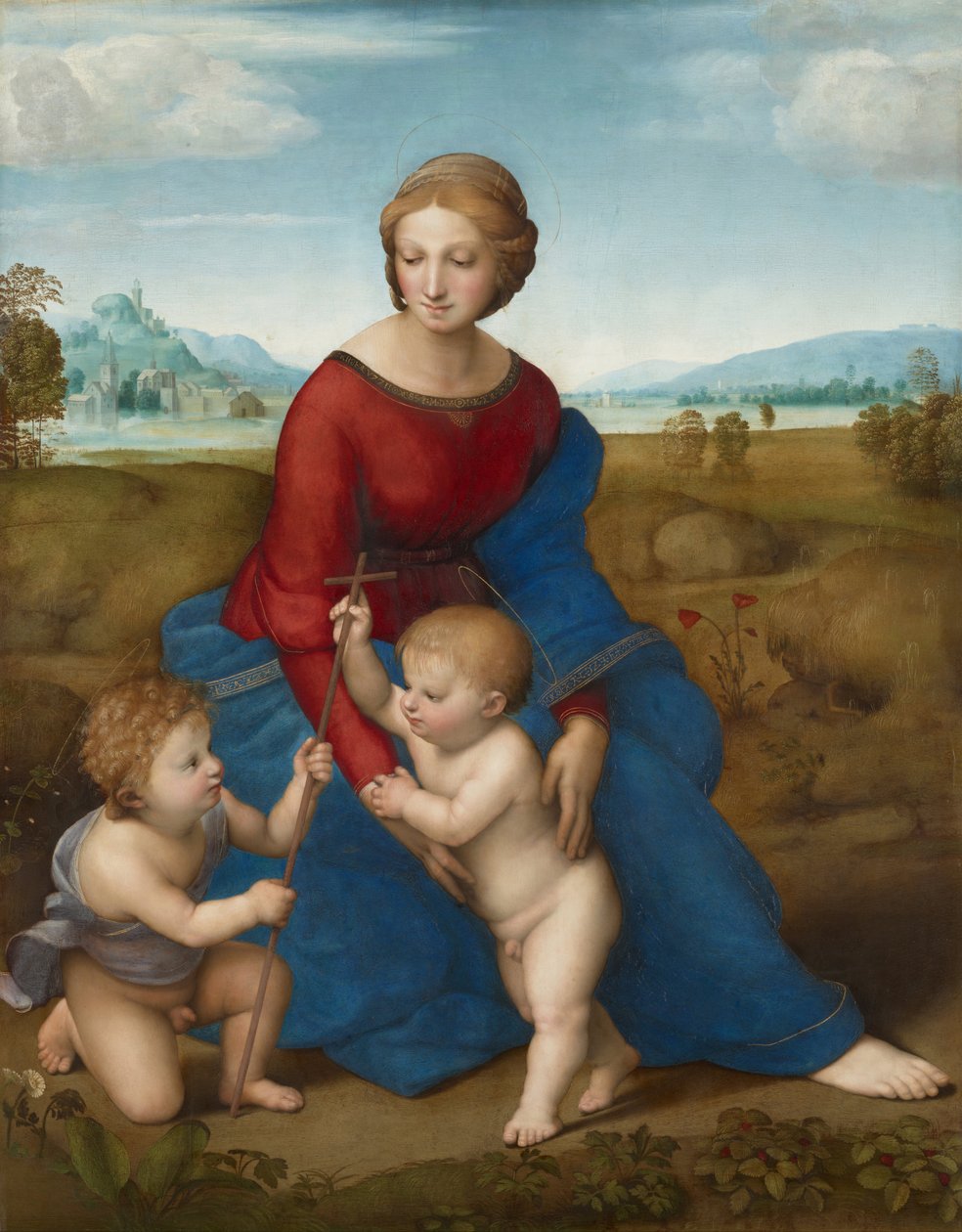 Madonna in the Meadow, c.1506 (oil on wood)   1457944   zh       chinese Successfully Translated  Original: A Market Square Messina Translat: A Market Square Messina 1417593 zh chinese Successfully Translated Original: Le Peucet: Tale by Charles Perrault ( 作者 拉斐尔 (1483 1520)