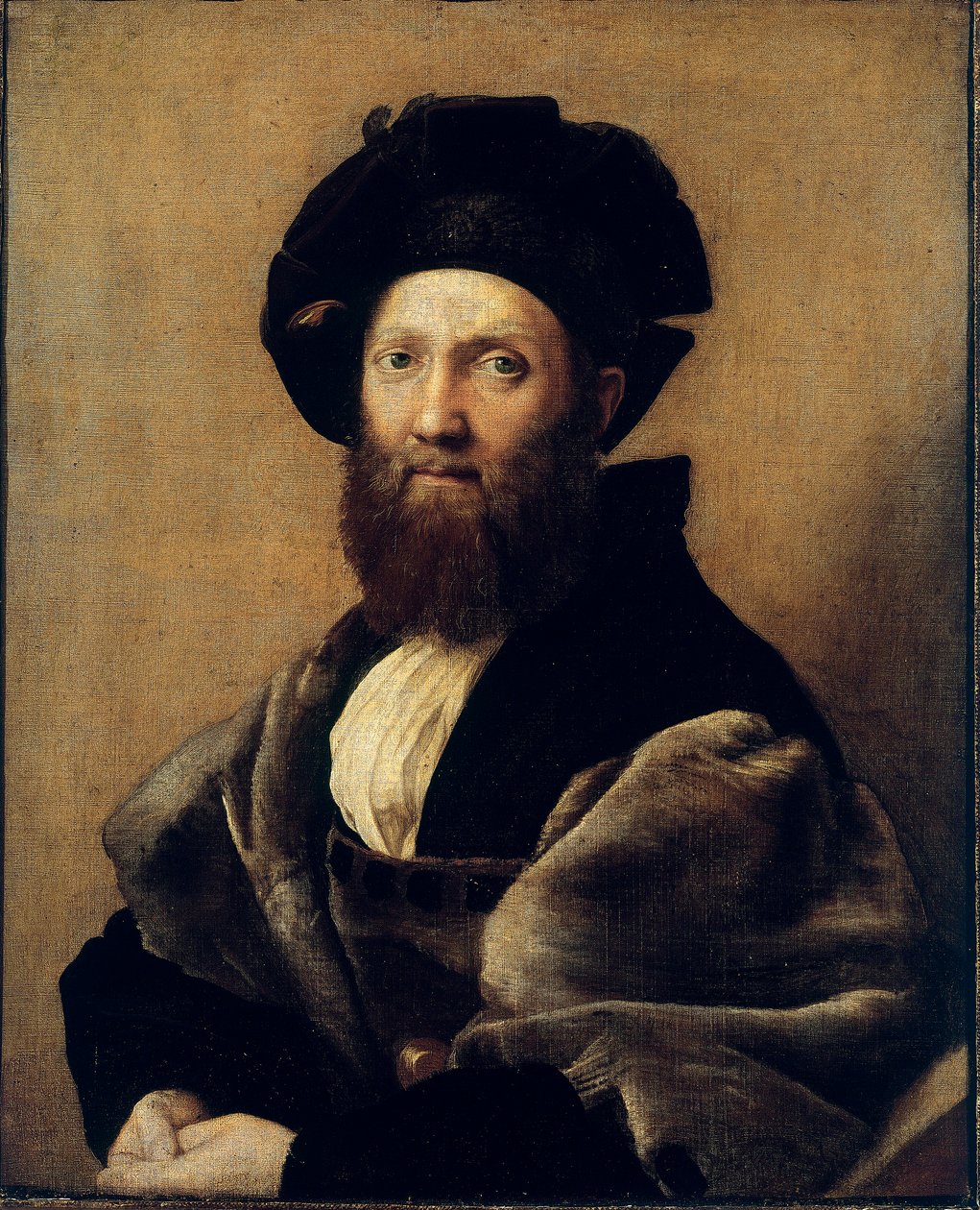 Baldassare Castiglione 的肖像（布面油画） 作者 拉斐尔