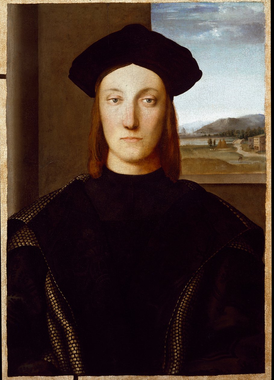 乌尔比诺公爵 Guidobaldo da Montefeltro 的肖像（布面油画） 作者 拉斐尔
