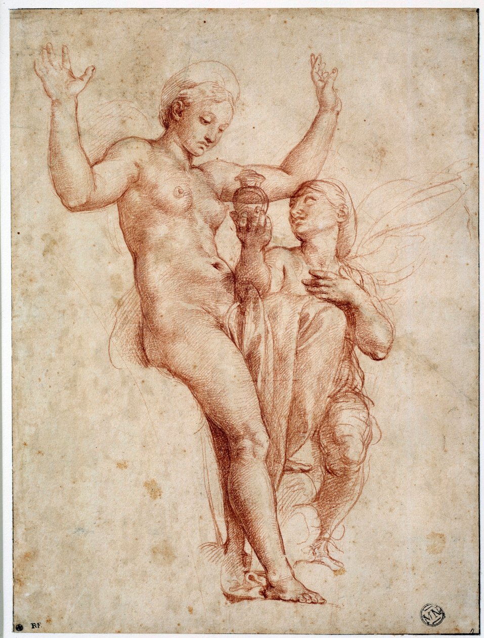 普赛克向维纳斯展示冥河的水。 Raffaello Sanzio dit Raphael (1483-1520) 作者 拉斐尔