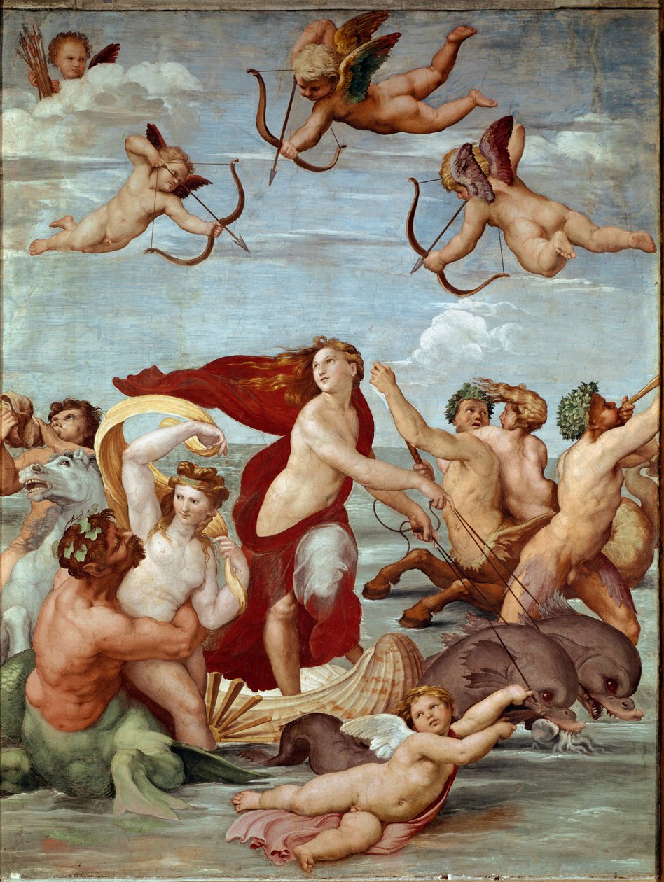 拉斐尔（Raffaello Sanzio 1483-1520）的《加拉提的胜利》壁画。1511年（壁画 作者 拉斐尔