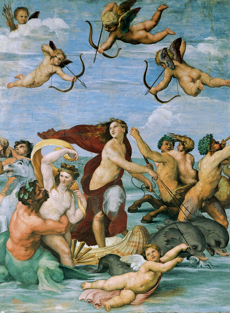 Triumph of Galatea by Raphael (1483-1520), fresco, 295x225 cm, Villa Farnesina, Hall of Galatea, Rome, circa 1511 作者 拉斐尔