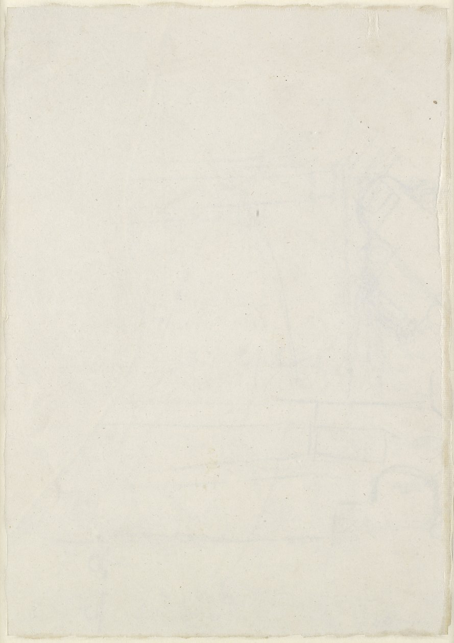 Verso: Slight architectural jottings including a cruciform ground plan, WA1846.160 (pen & brown ink over blind stylus, some traces of lead or chalk) 作者 拉斐尔