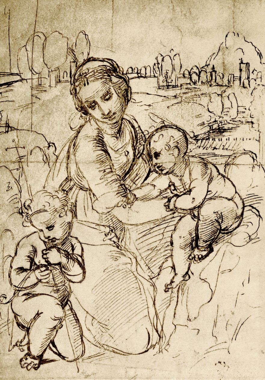 麦当娜和圣约翰的孩子 作者 拉斐尔（Raffaello Sanzio Raphael）
