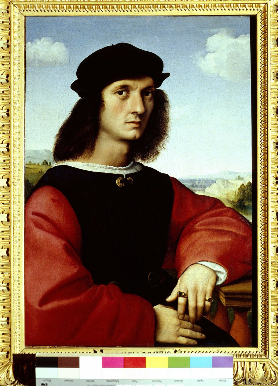 Portrait d“ Agnolo Doni，1505-1506绘画，拉斐尔 作者 拉斐尔