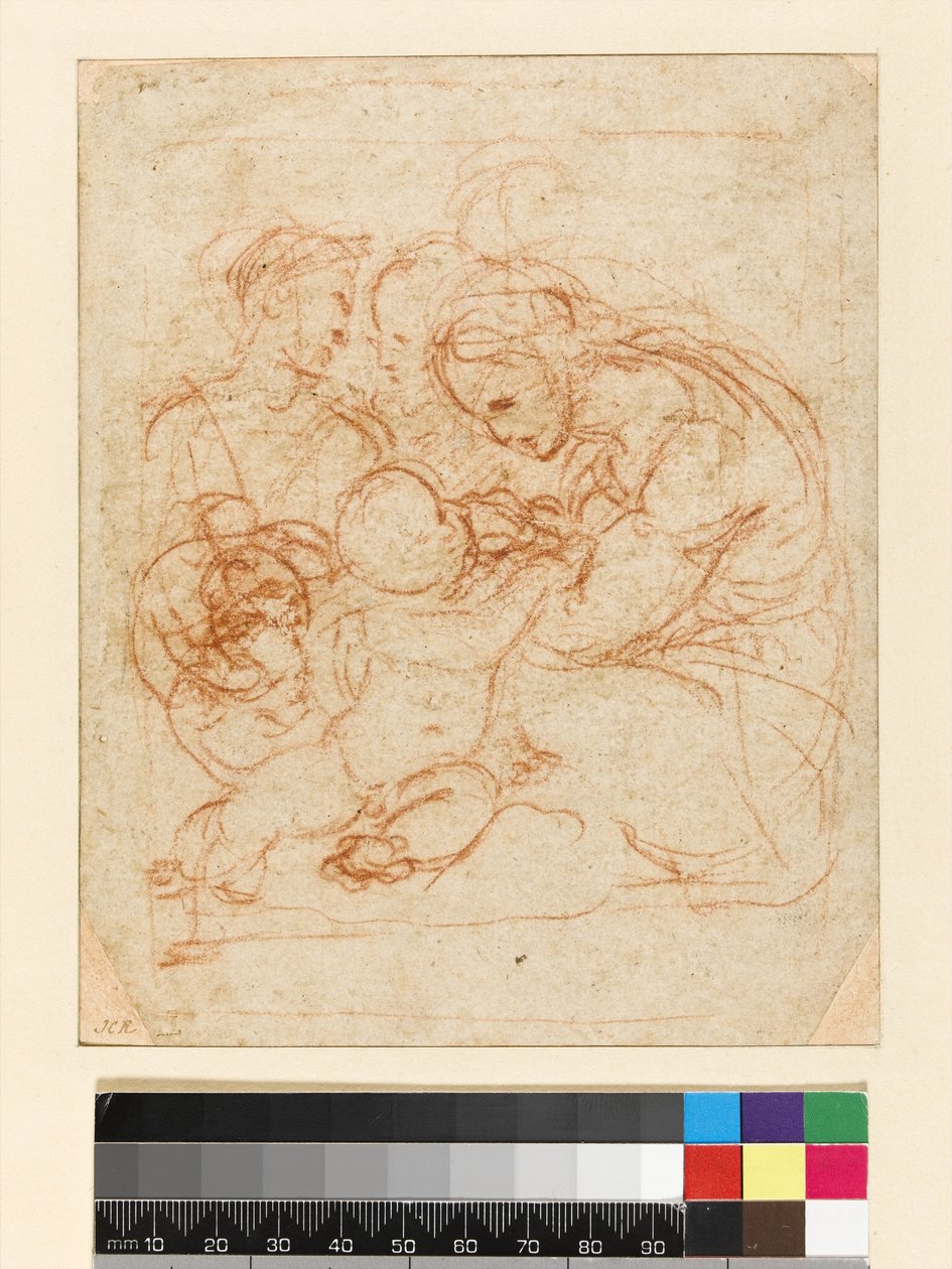 神圣家族，15.15-12（粉笔在纸上） 作者 拉斐尔（Raffaello Sanzio Raphael）