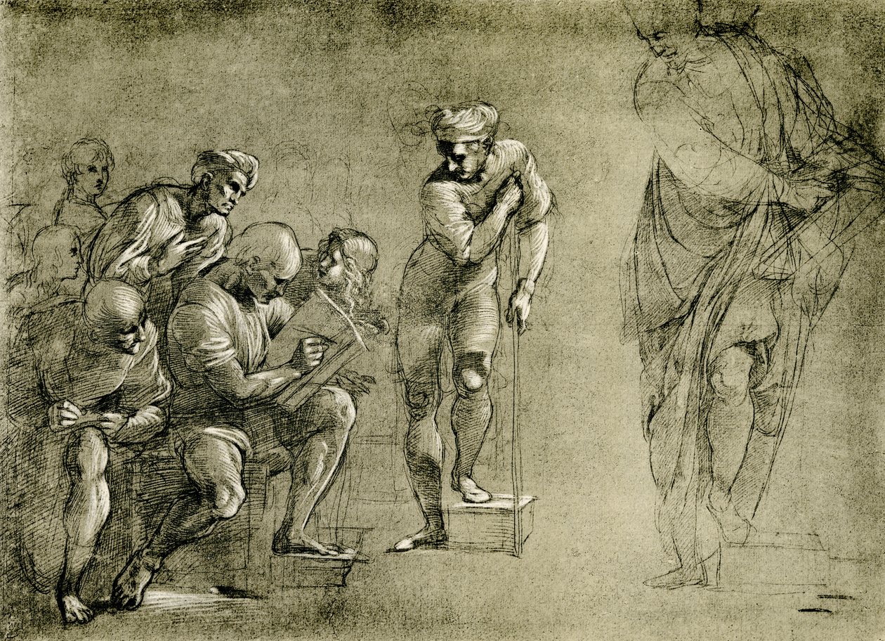 来自雅典学院的毕达哥拉斯小组 作者 拉斐尔（Raffaello Sanzio Raphael）