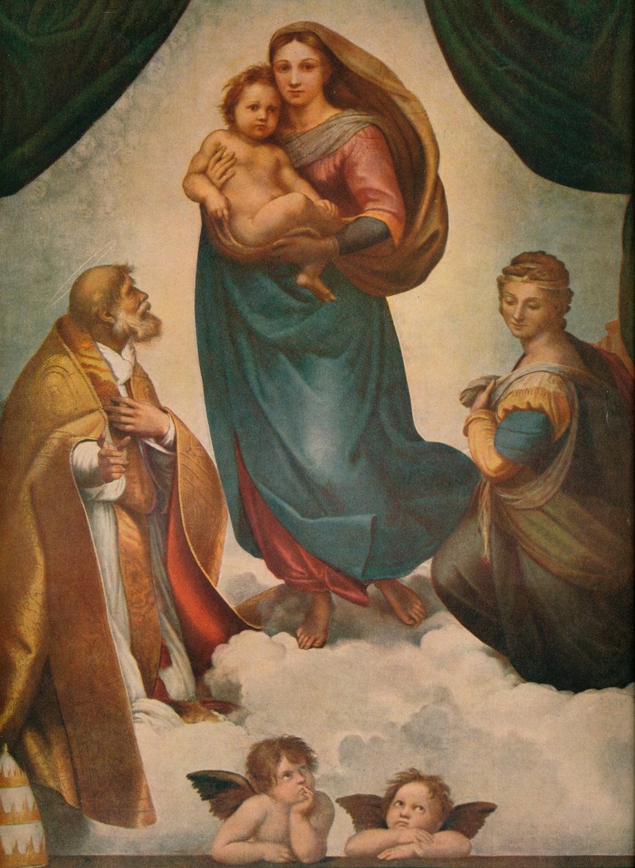西斯廷·麦当娜，1512年，1911年 作者 拉斐尔（Raffaello Sanzio Raphael）