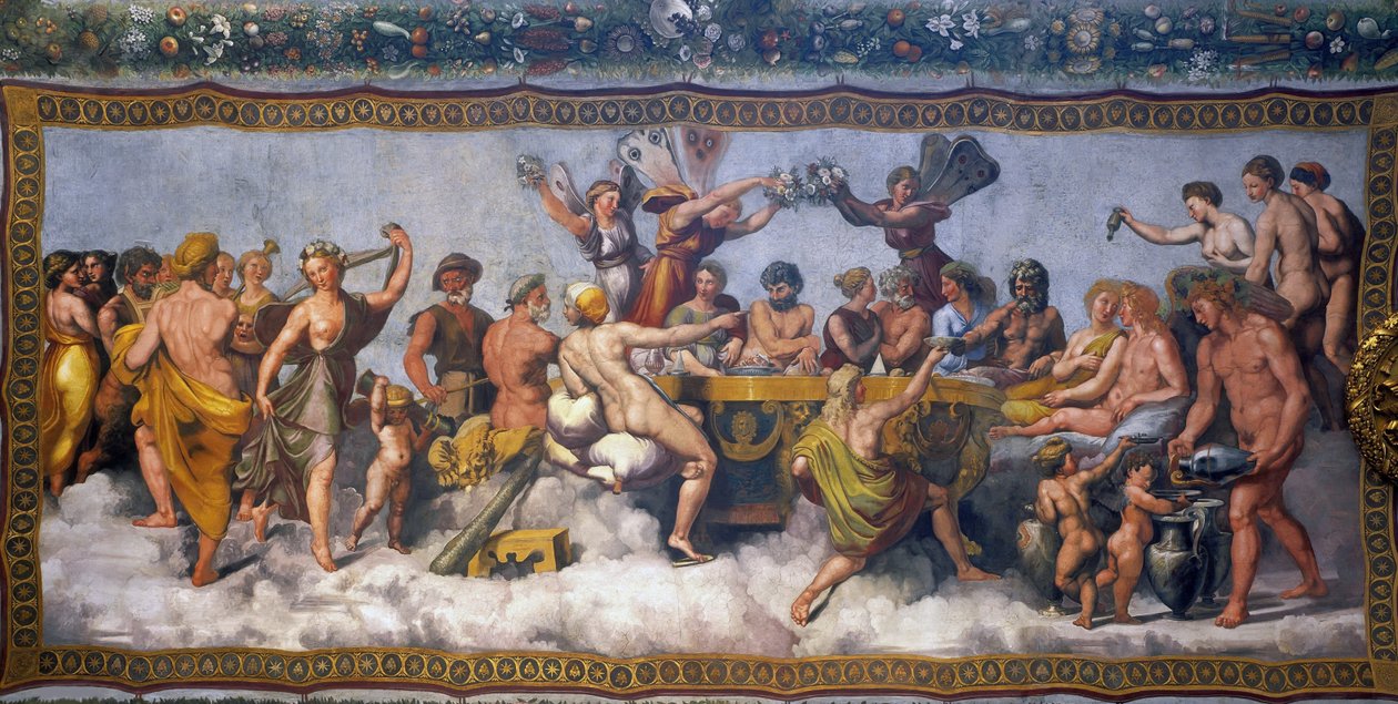 Cupid和Psyche的婚宴，1517年。 作者 拉斐尔