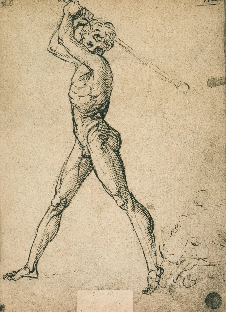 赫拉克勒斯杀死了公牛;拉斐尔画的。 Gallerie dellAccademia，威尼斯 作者 拉斐尔（Raffaello Sanzio Raphael）