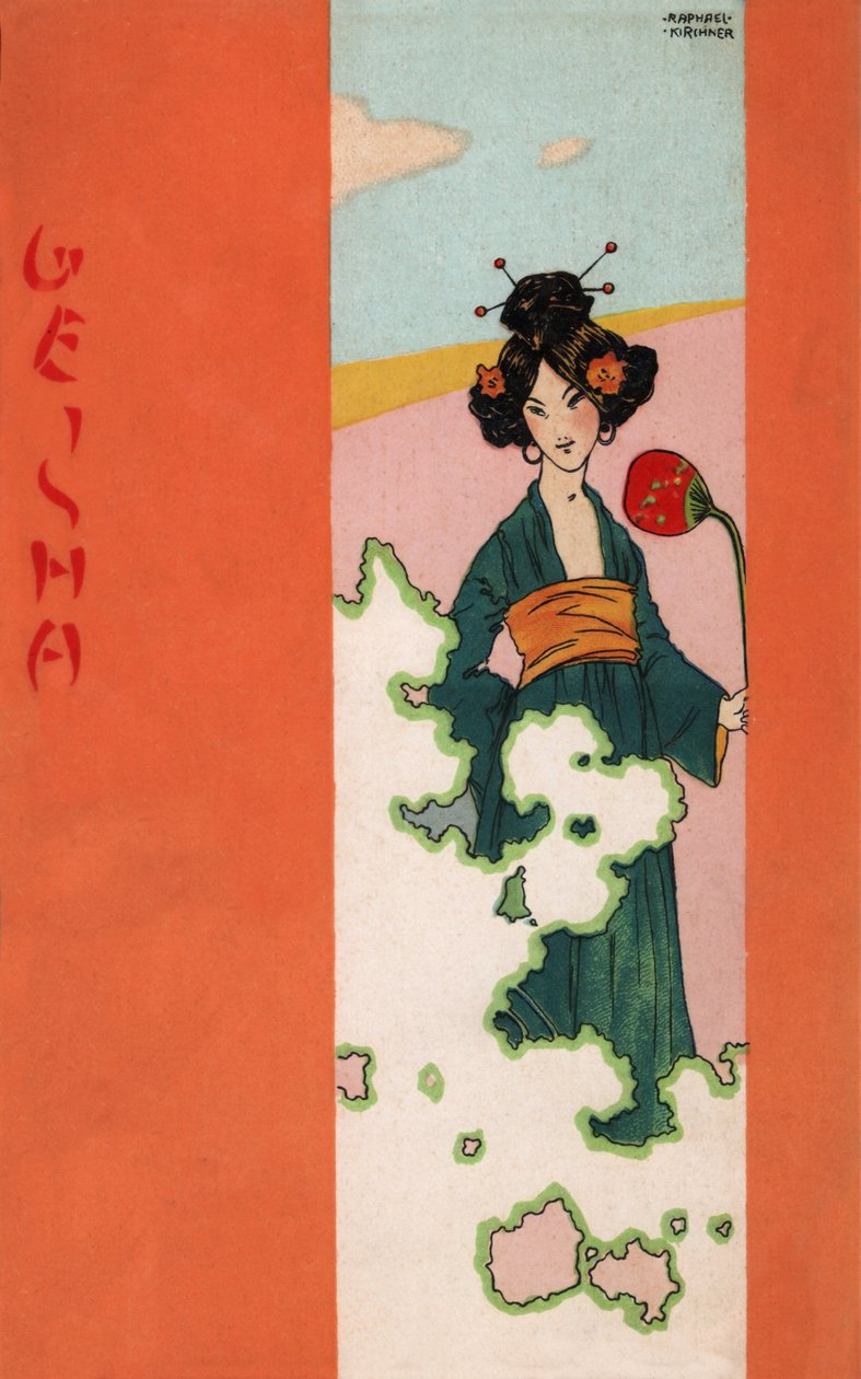 艺伎，约 1900 年（插图） 作者 拉斐尔·基希纳（Raphael Kirchner）