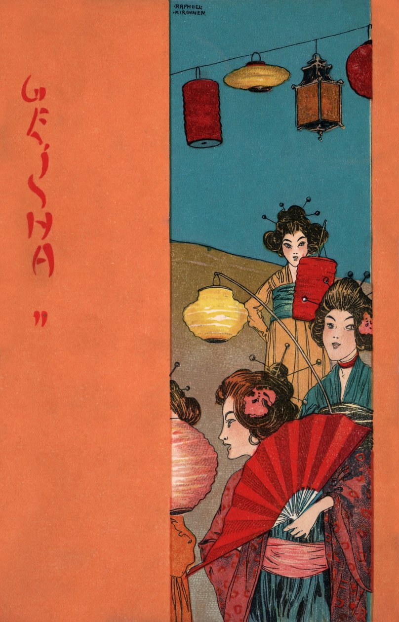 艺妓，约 1900 年（插图） 作者 拉斐尔·基希纳（Raphael Kirchner）