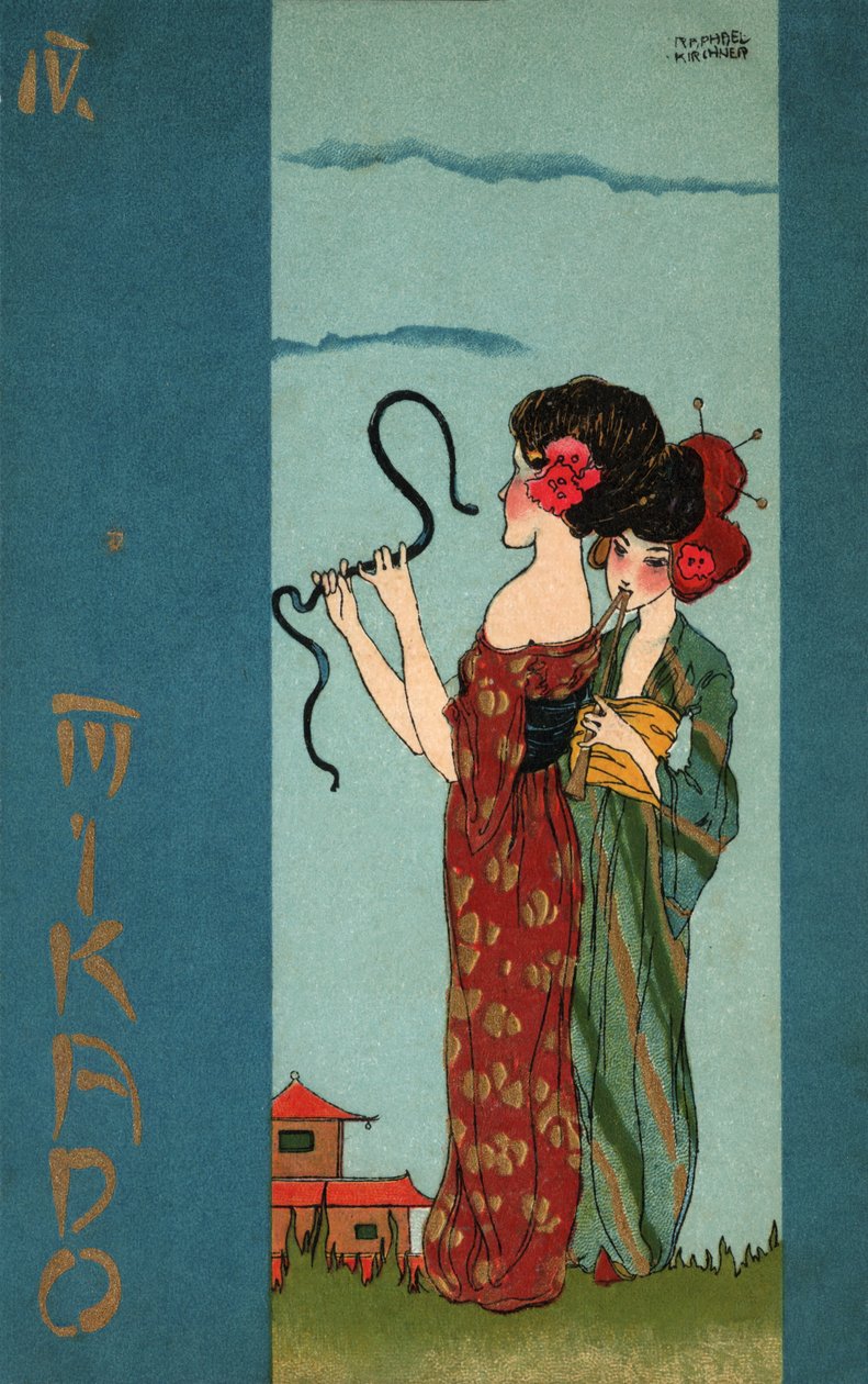 艺妓，约 1900 年（插图） 作者 拉斐尔·基希纳（Raphael Kirchner）