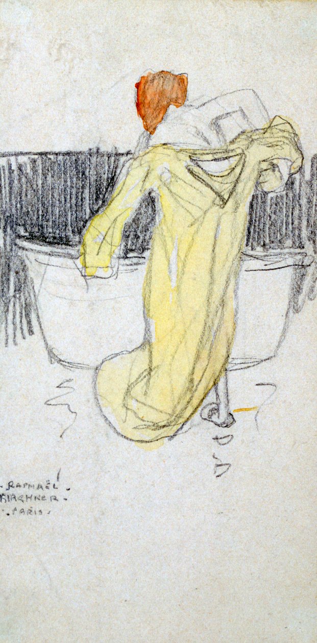 红发女人...在浴室里，c1900-1917 作者 拉斐尔·基希纳（Raphael Kirchner）