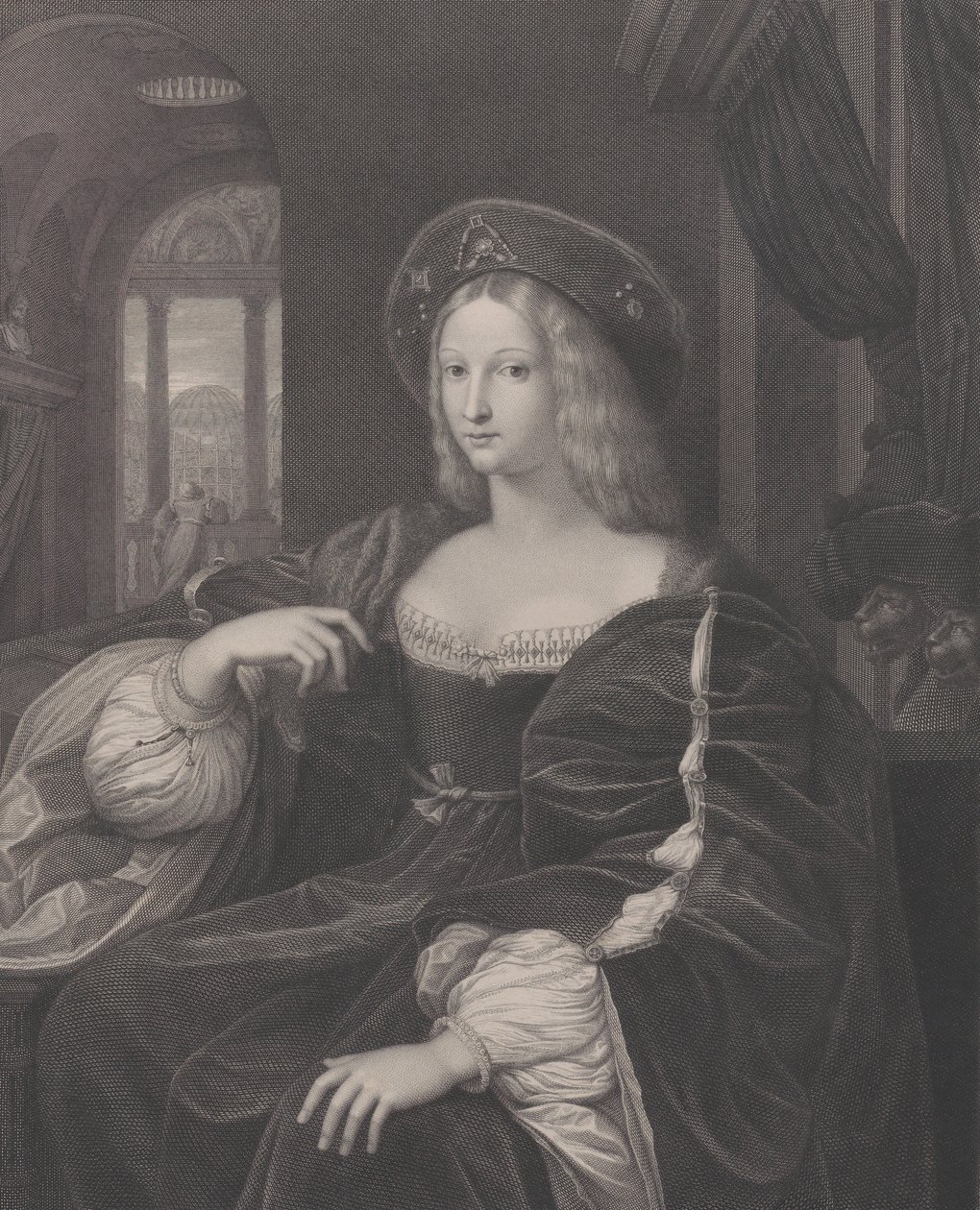 Doña Isabel de Requesens y Enrìques de Cardona-Anglesola的肖像，以前确定为...，1821年 作者 拉斐尔摩根