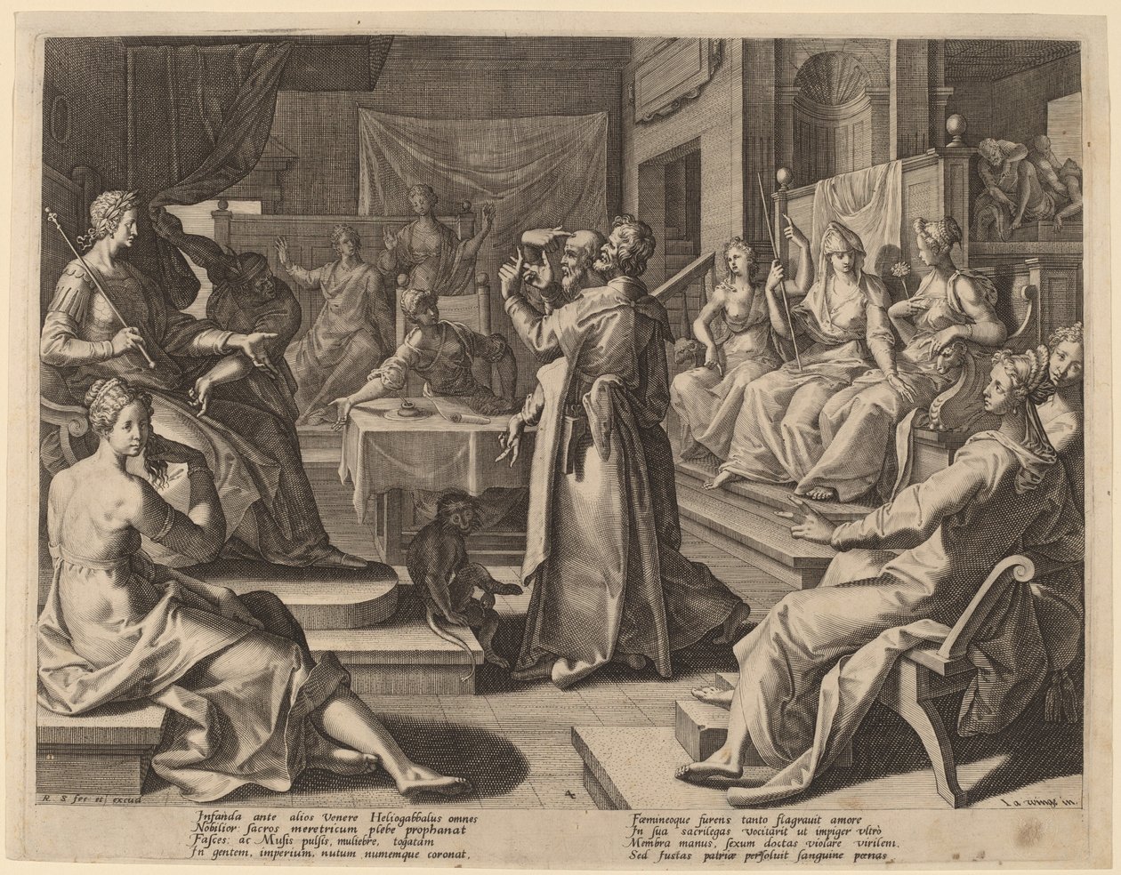 Heliogabalus and the Wise Women, 1589. 作者 拉斐尔·萨德勒