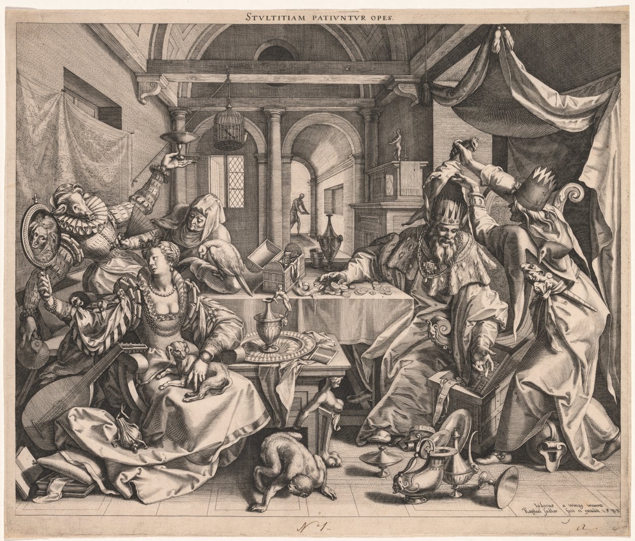 Stultitiam patiuntur opes Wealth permits Stupidity, or, Allegory of Wealth, Lust, and Stupidity, 1 作者 拉斐尔·萨德勒