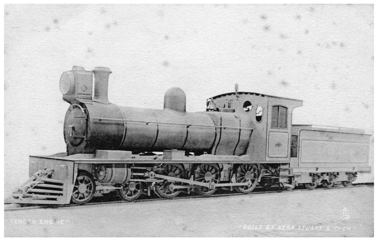 4-6-0招标机车，由Kerr，Stuart和Co于20世纪初建造，蒸汽机车。 作者 拉斐尔·塔克（Raphael Tuck）