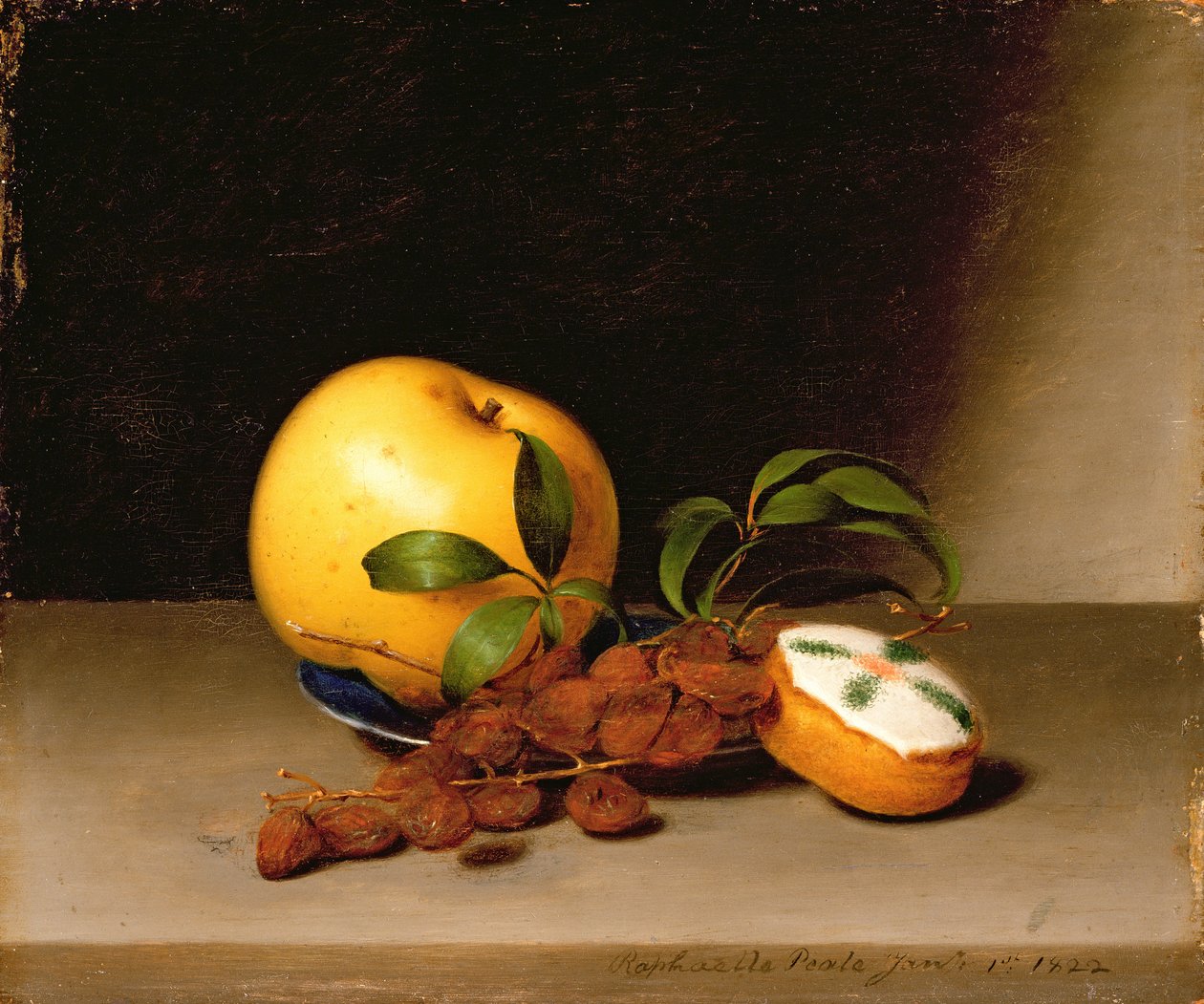 静物与蛋糕，1822年 作者 拉斐尔·皮尔（Raphaelle Peale）