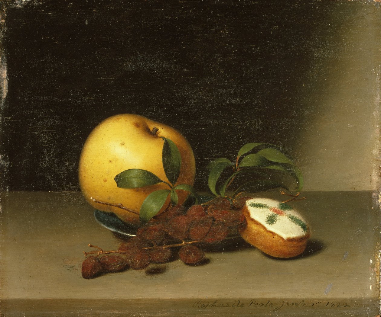 静物与蛋糕，1822年 作者 拉斐尔·皮尔（Raphaelle Peale）