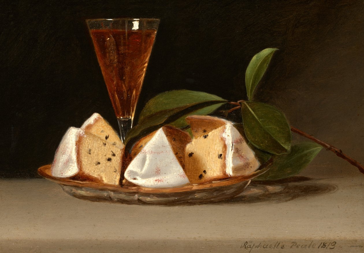 葡萄干蛋糕静物 作者 拉斐尔·皮尔（Raphaelle Peale）