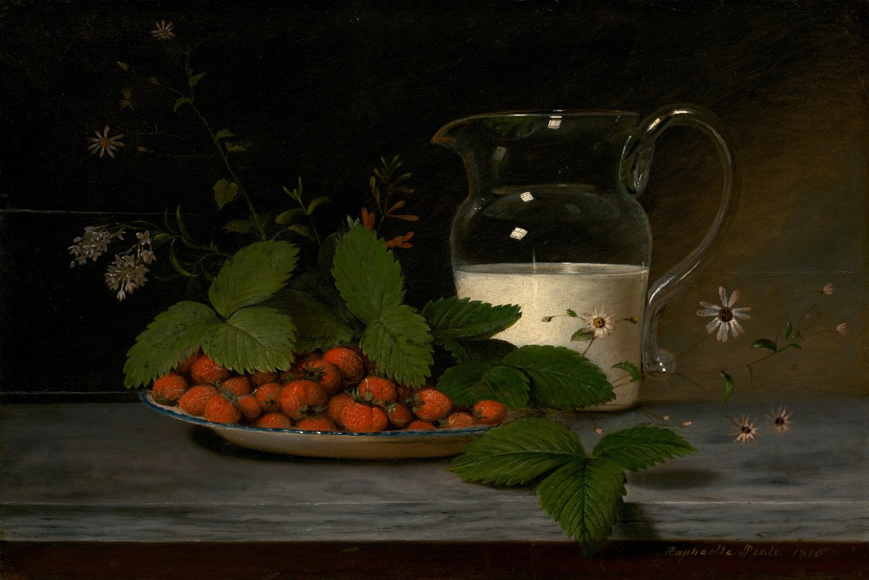 草莓和奶油 作者 拉斐尔·皮尔（Raphaelle Peale）