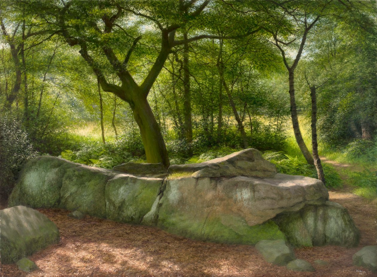 阿德尔峭壁：2001 年 9 月一个灿烂的早晨（木板油画） 作者 雷蒙德·布斯