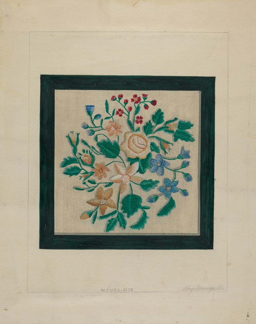 绣花片，约1936年。 作者 雷蒙德·曼努佩利