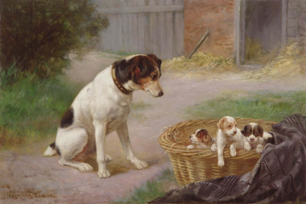 骄傲的母亲》，约1910年（布面油画）。 作者 雷蒙德·林德（Raymonde Lynde）