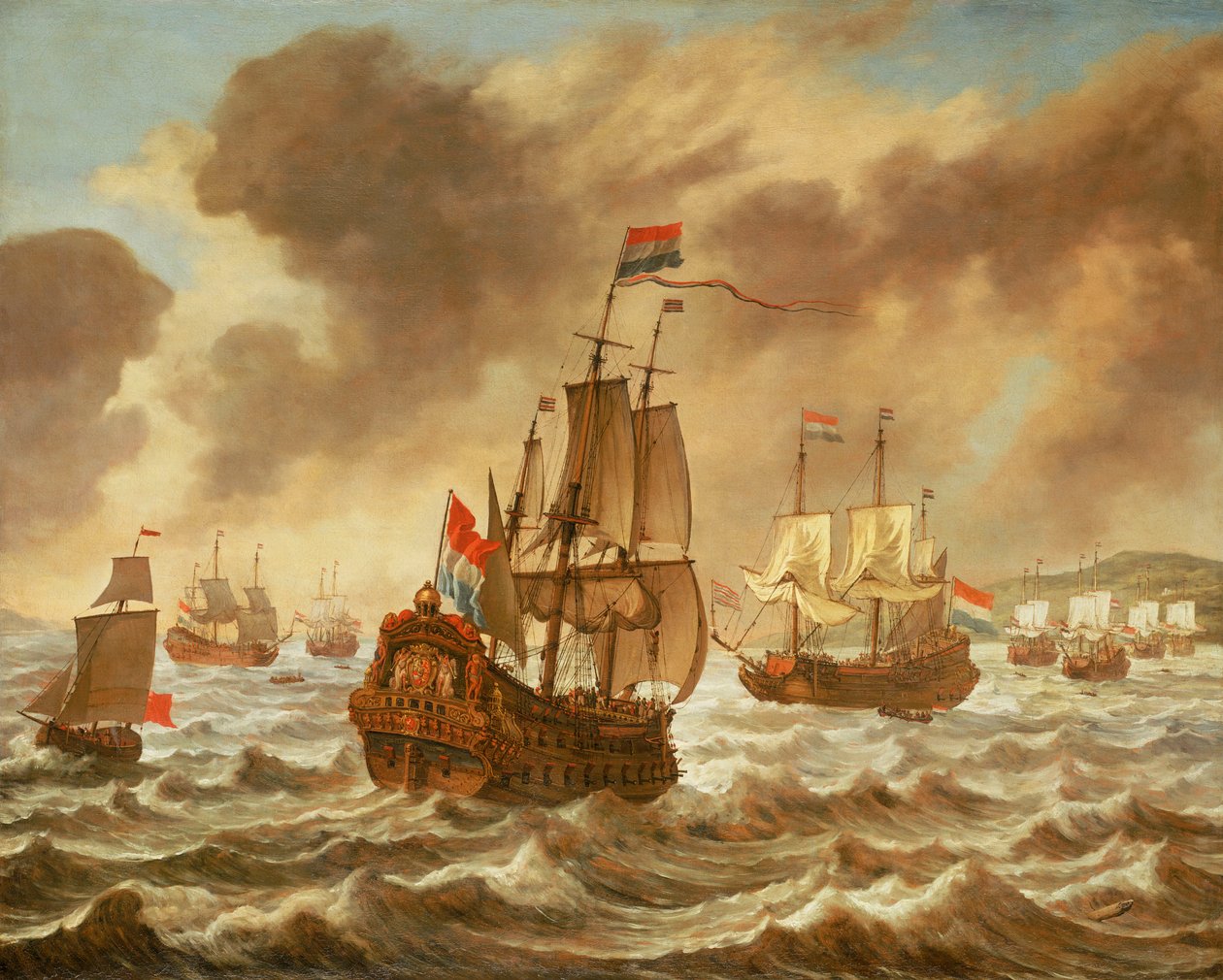 唐斯海战前，1639 年 10 月 21 日，展示特罗姆普的旗舰