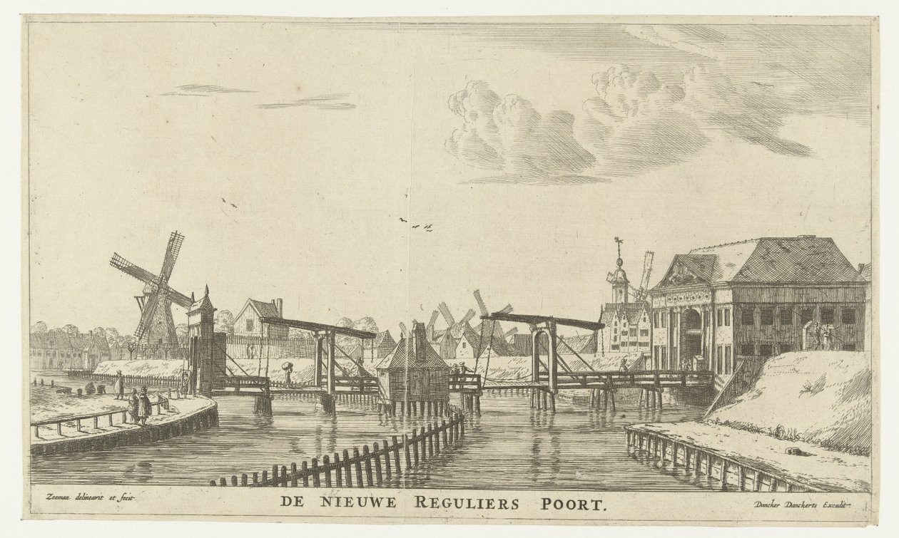 阿姆斯特丹第三摄政王公园景观
新的 Reguliers Poort（物体上的标题）
阿姆斯特丹的城门（系列标题）
New and eygentlycke afbeeldinghe der stadts-poorten van Amsterdam in 