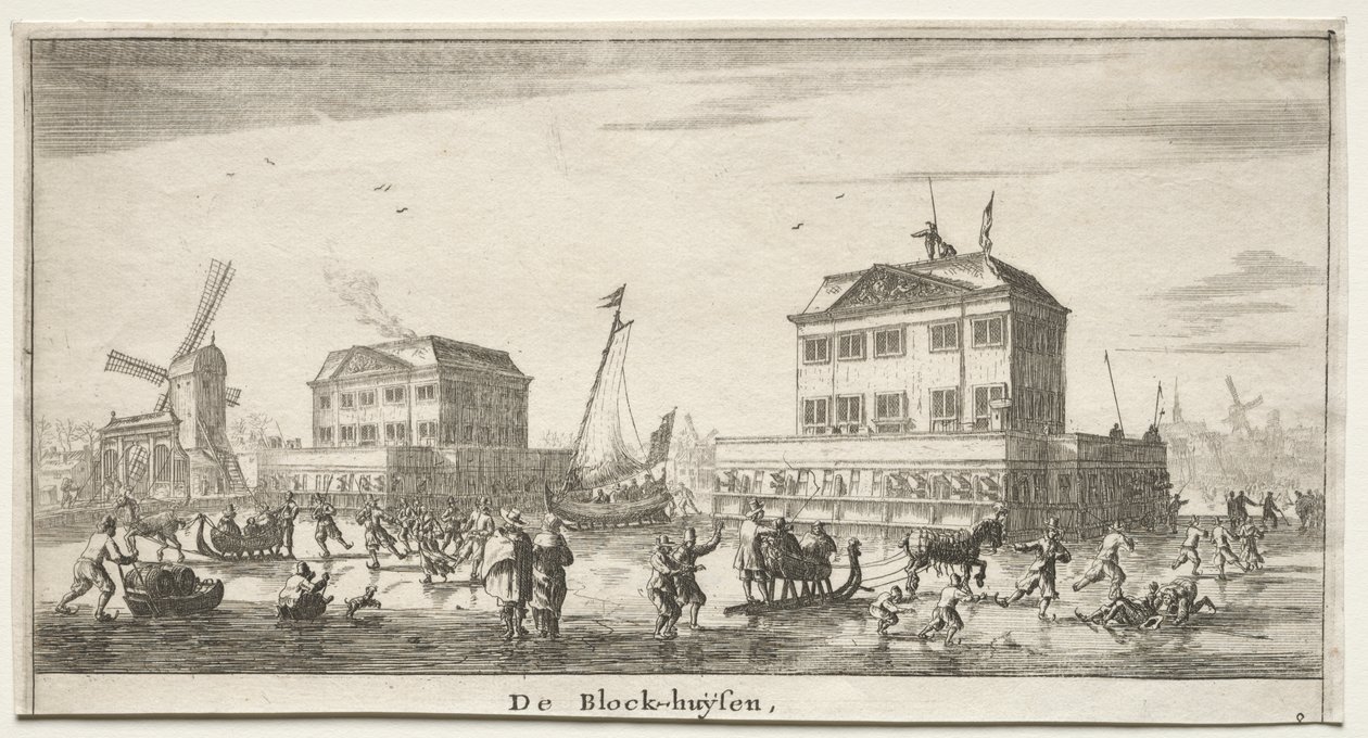 阿姆斯特丹的各种船只和景观》（Verscheÿde Schepen en Gesichten van Amstelredam），第三部分：De Block-huÿsen 作者 Reinier Nooms，叫塞曼
