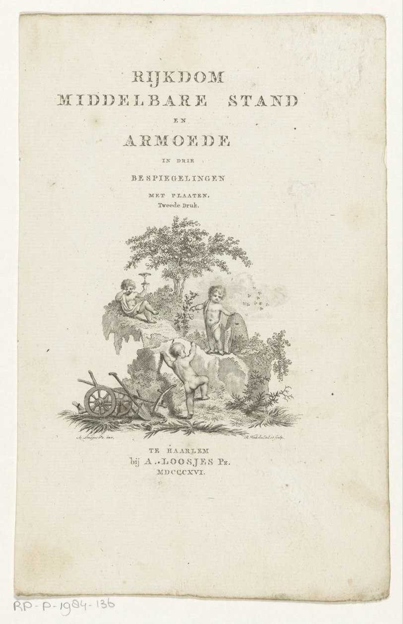山景中的三个莆田人与属性
扉页Adriaan Pietersz. Loosjes，《财富、中产阶级和贫穷的三次反思》，1816 年 作者 雷尼尔·温克勒斯（一）