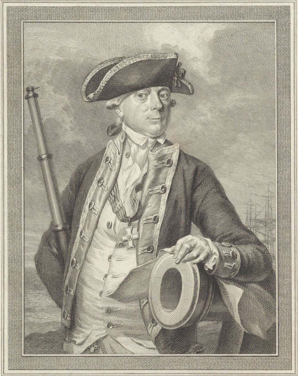 Jan Hendrik van Kinsbergen海军上将 1735-1819, Doggersbank伯爵, 1781年 作者 雷尼尔·文克勒斯