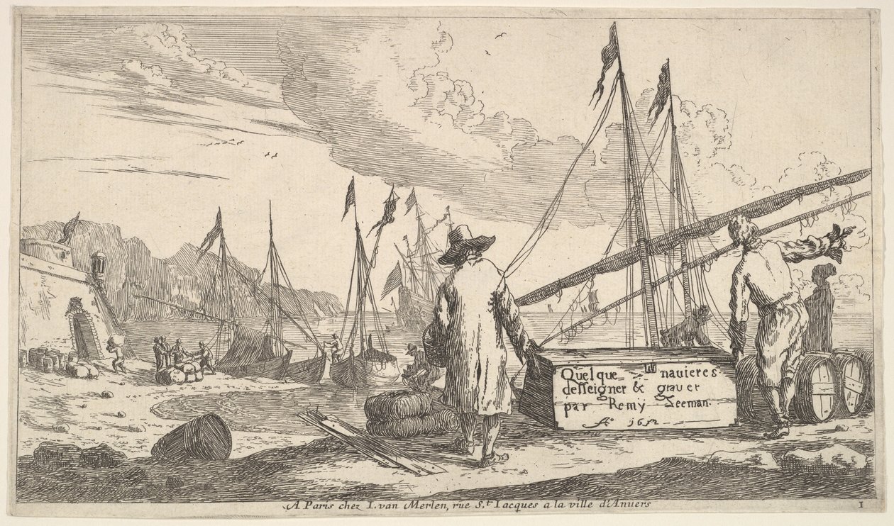 标题页，雷米·塞曼（Remy Zeeman）设计和雕刻的一些海军，1652年。 作者 雷尼尔·塞曼