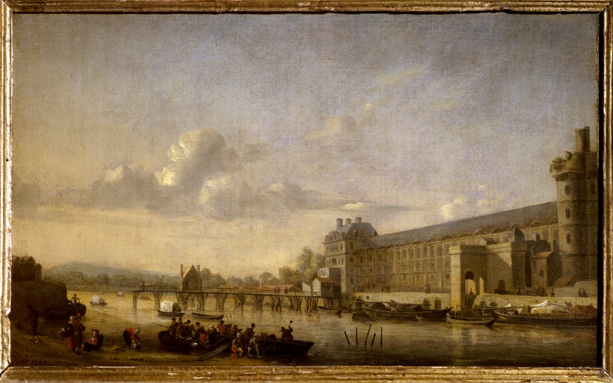 View of the Seine with the south facade and the grand gallery of the Louvre Painting by Reinier Nooms dit Zeeman (1623-1667) 1660 Sun. 0,26x0,41 m Paris, Musee du Louvre. 作者 雷尼尔·塞曼