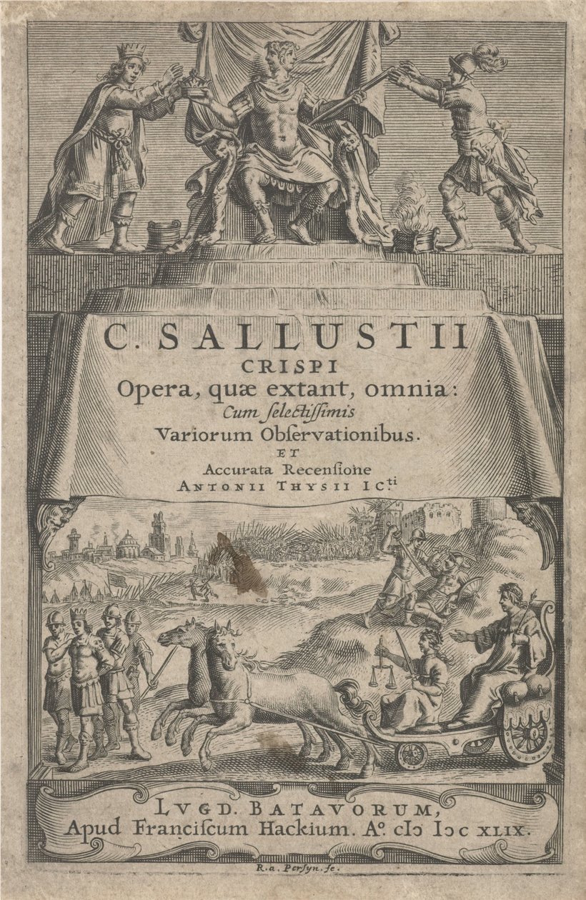 凯旋战车上的皇帝和正义
扉页：A. Thysius jr., Opera, quæ extant, omnia, 1649 作者 雷尼尔·范·佩西恩