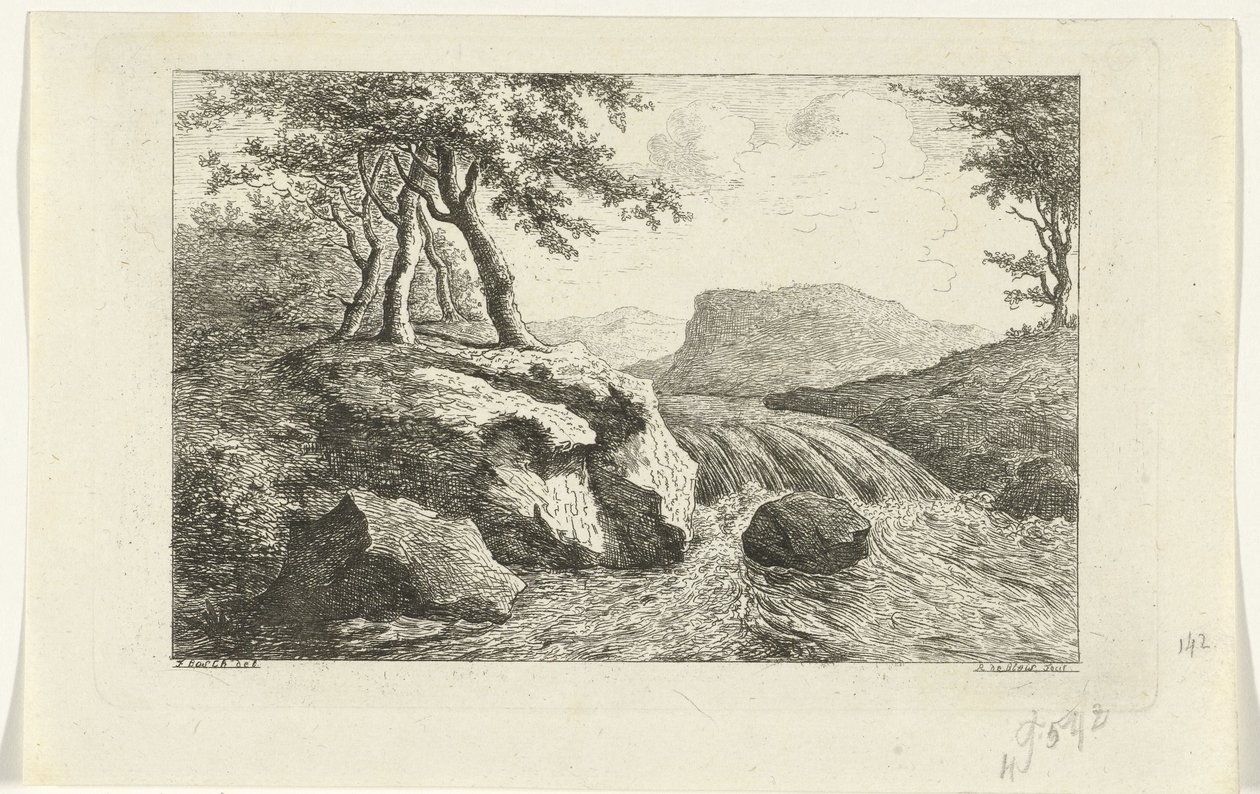 瀑布景观 作者 Reinierus Albertus Ludovicus baron van Isendoorn à Blois