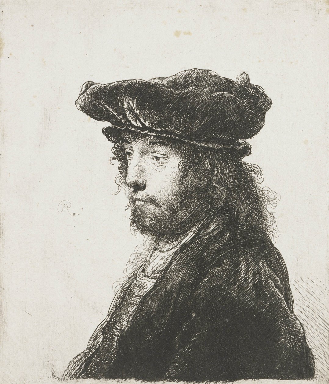 第四位东方人，在Jan Lievens之后，1633-37 作者 伦勃朗·范·赖恩