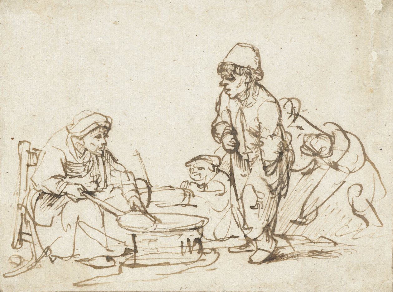 煎饼女人，c.1635 作者 伦勃朗·范·赖恩