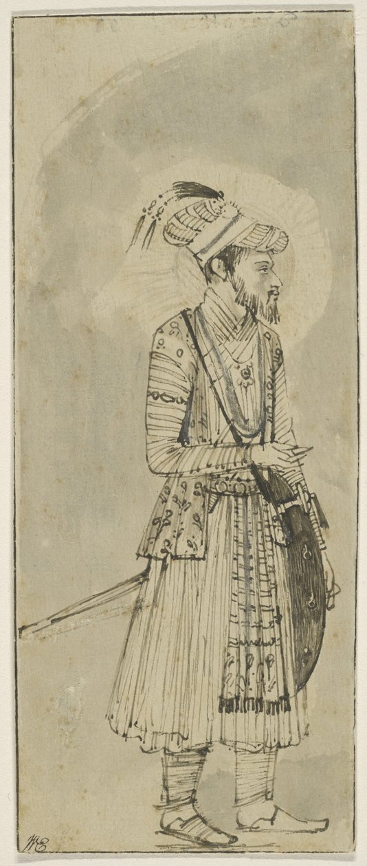 莫卧儿微型复制品，c.1655（笔和墨水在纸上洗） 作者 伦勃朗·范·赖恩