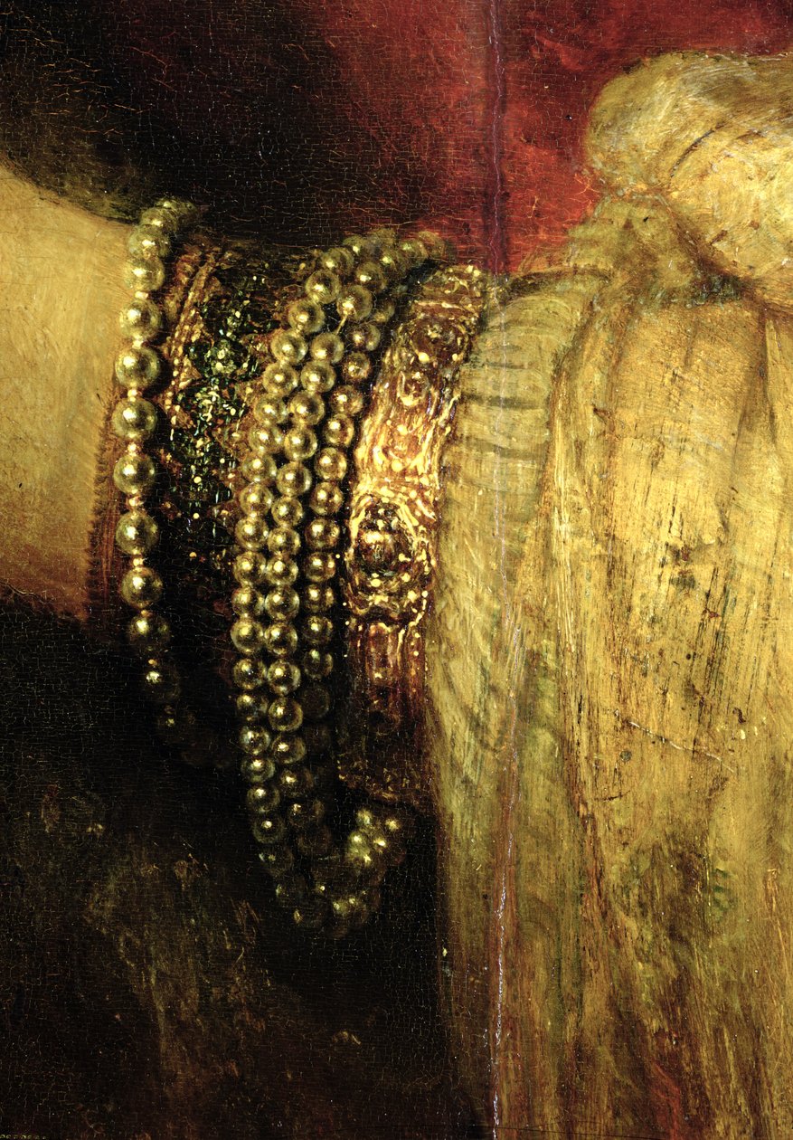 Saskia van Uylenburgh（1612-42）富人服装（详细信息）的肖像（见244316） 作者 伦勃朗·范·赖恩
