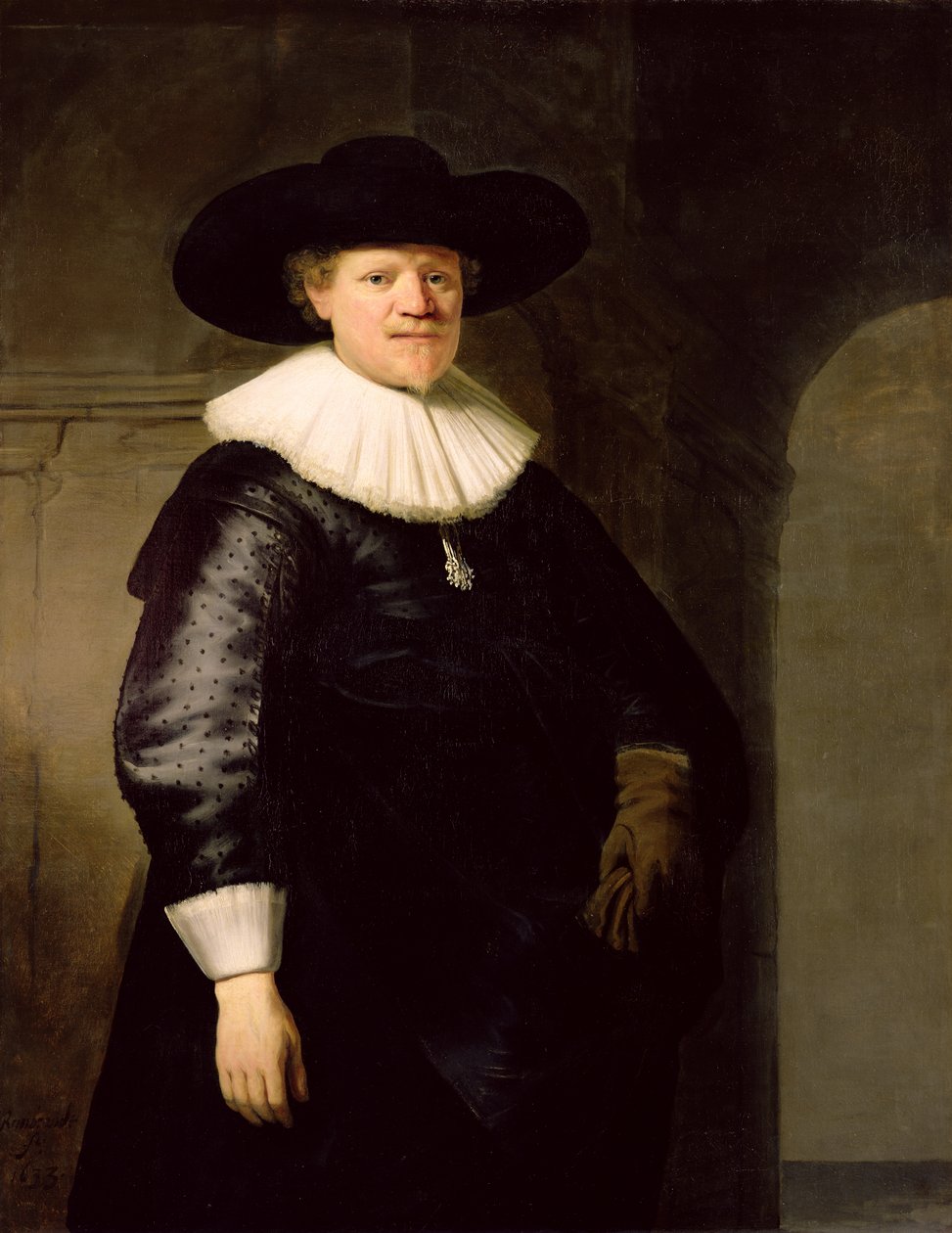 一个男人的肖像，可能是诗人Jan Harmensz。 Krul（1602-1646），1633 作者 伦勃朗·范·赖恩