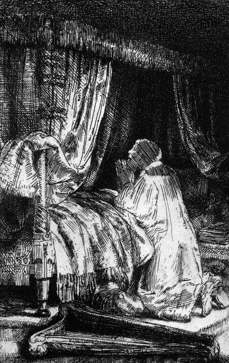大卫王在祷告，1652年 作者 伦勃朗·范·赖恩