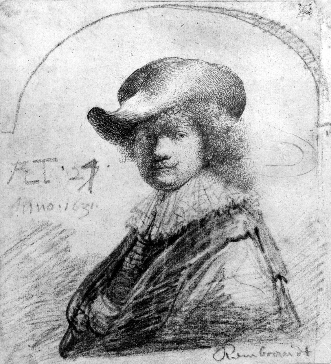自画像，c.1633 作者 伦勃朗·范·赖恩