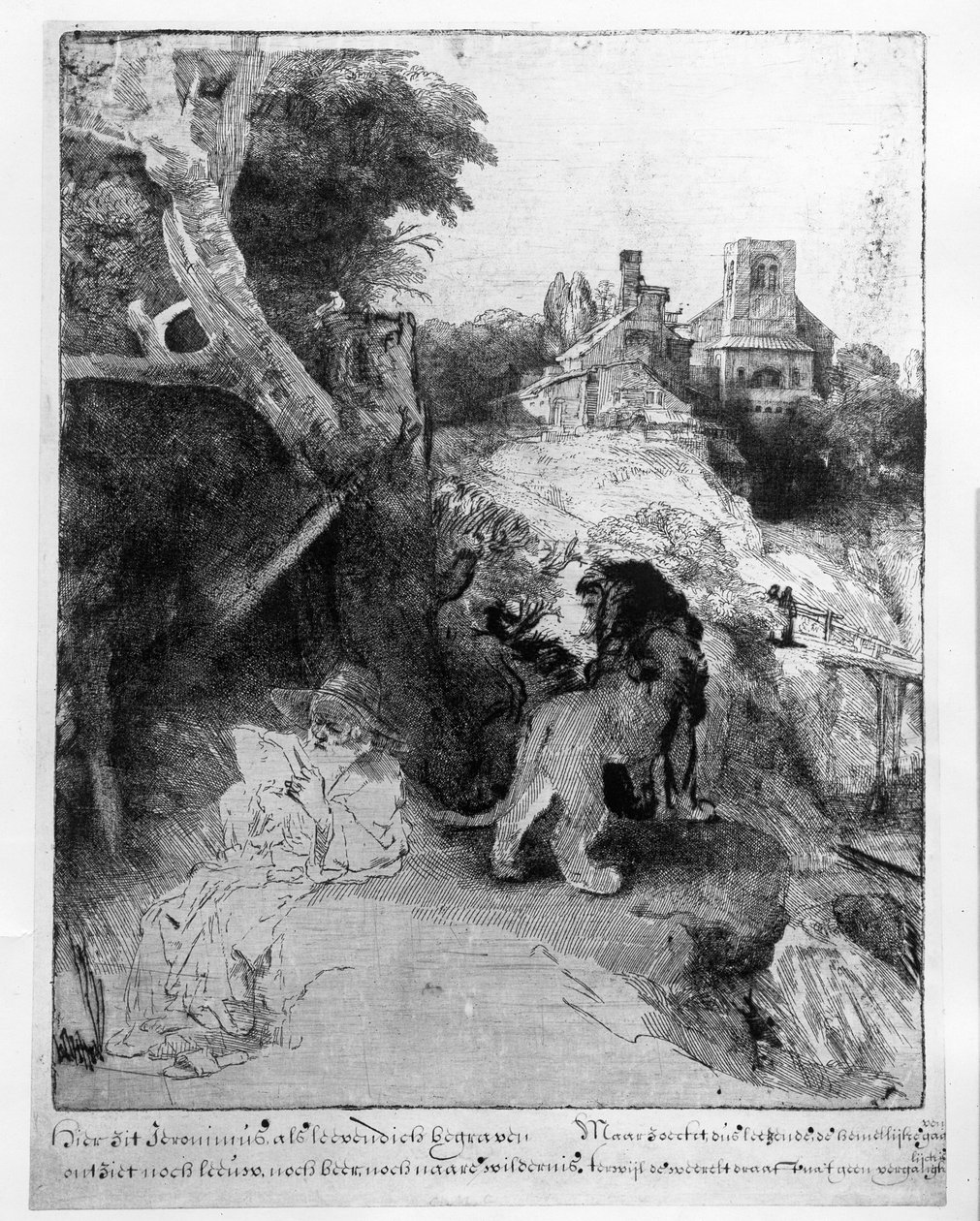 圣杰罗姆在意大利风景，c.1653 作者 伦勃朗·范·赖恩