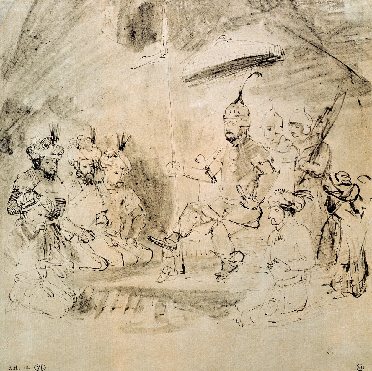 帖木儿皇帝（1336-1405）在他的王座上，是印度人的缩影 作者 伦勃朗·范·赖恩